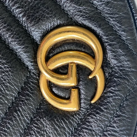 Gucci GG Marmont Round Shoulder Bag Mini Black - Picture 6 of 8
